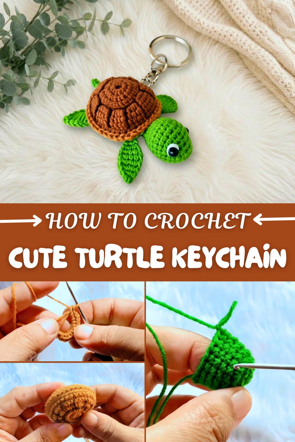 Cute Crochet Turtle Keychain Pattern