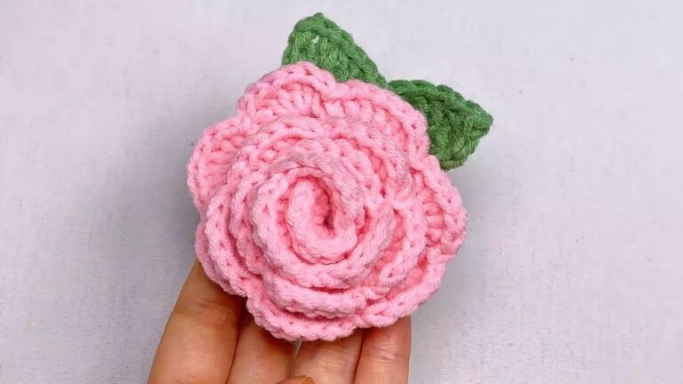 Easy Crochet Camellia Rose Pattern 7