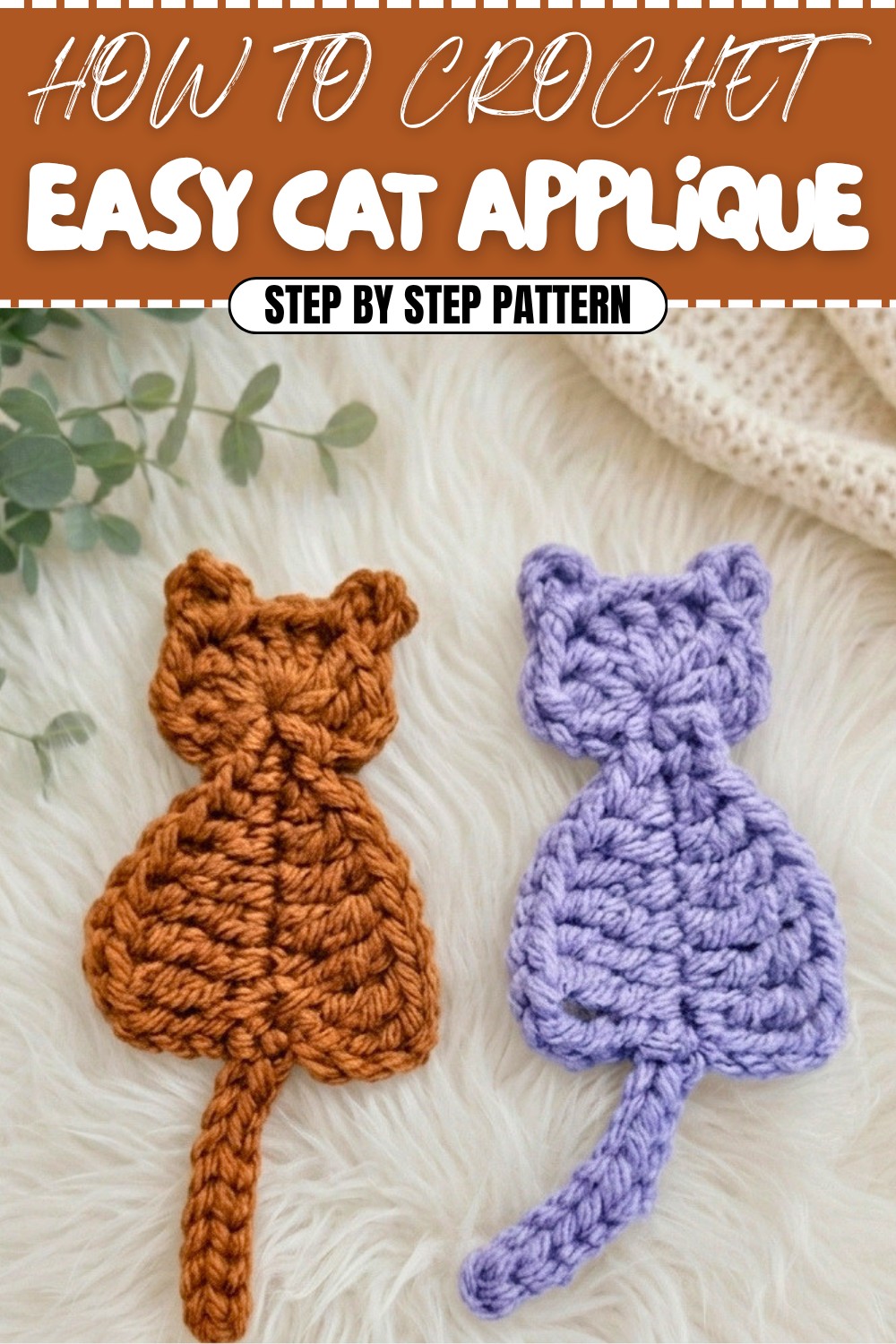 Easy Crochet Cat Applique Pattern (1)
