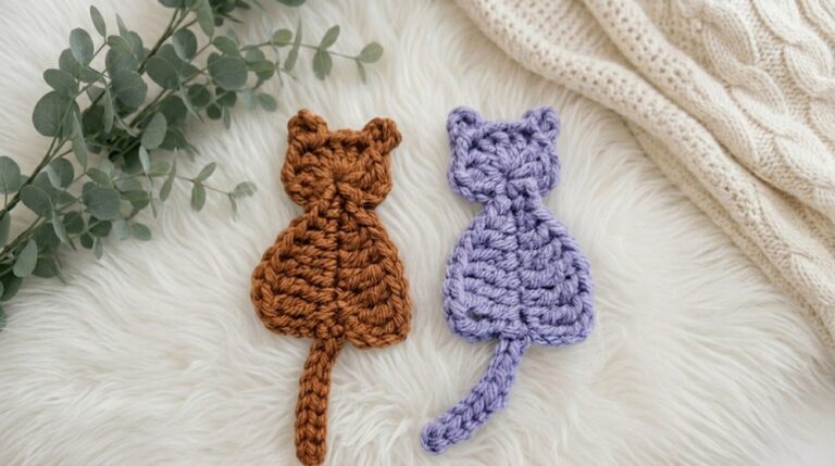 Easy Crochet Cat Applique Pattern 6