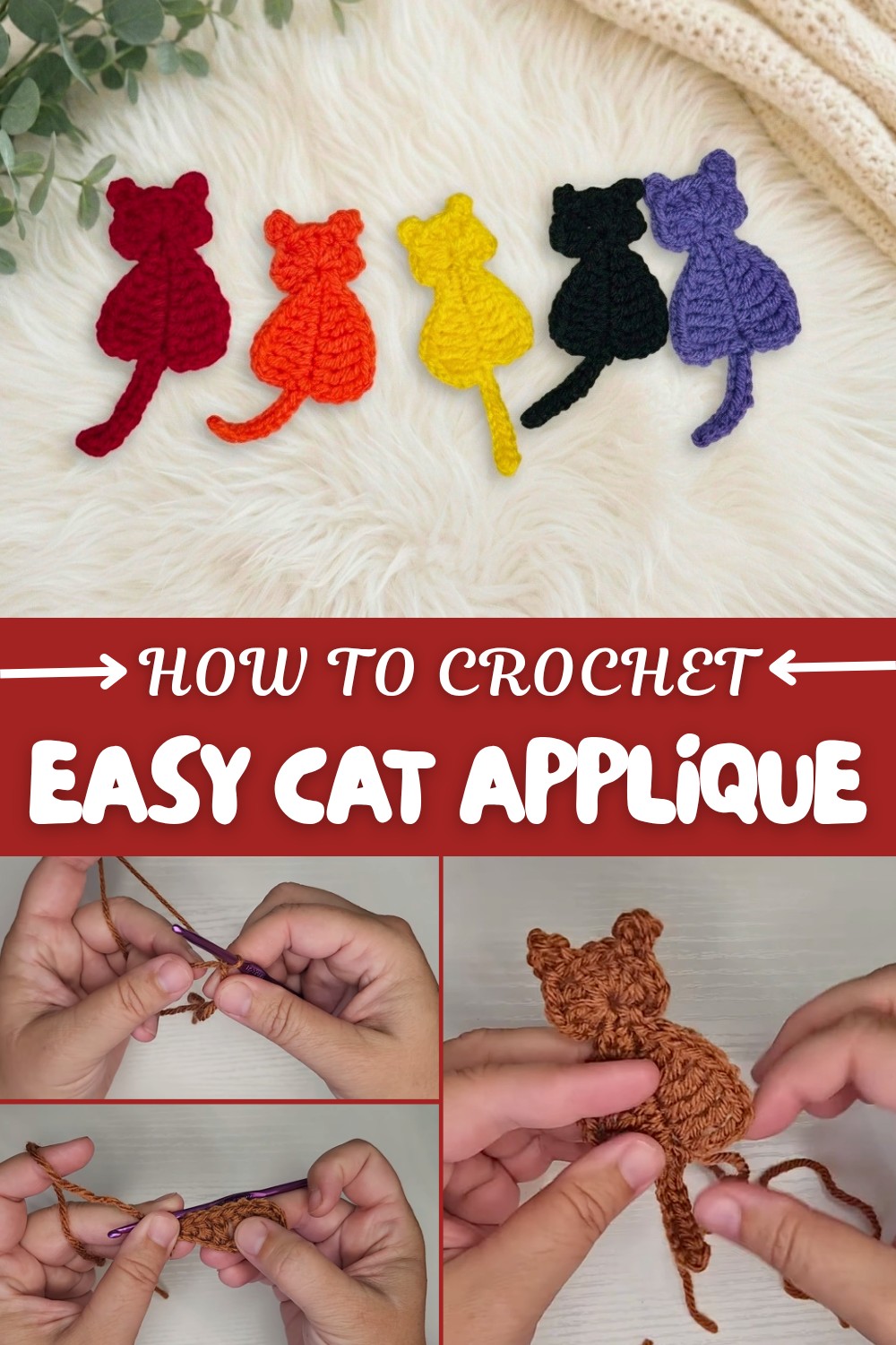 Easy Crochet Cat Applique Pattern