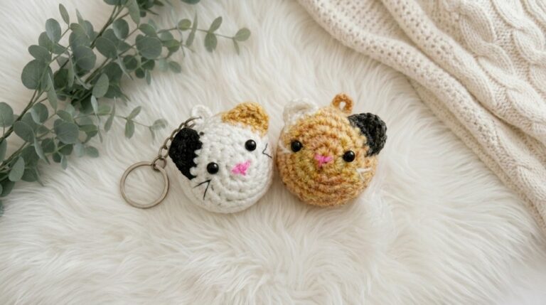 Easy Crochet Cat Keychain Pattern 6