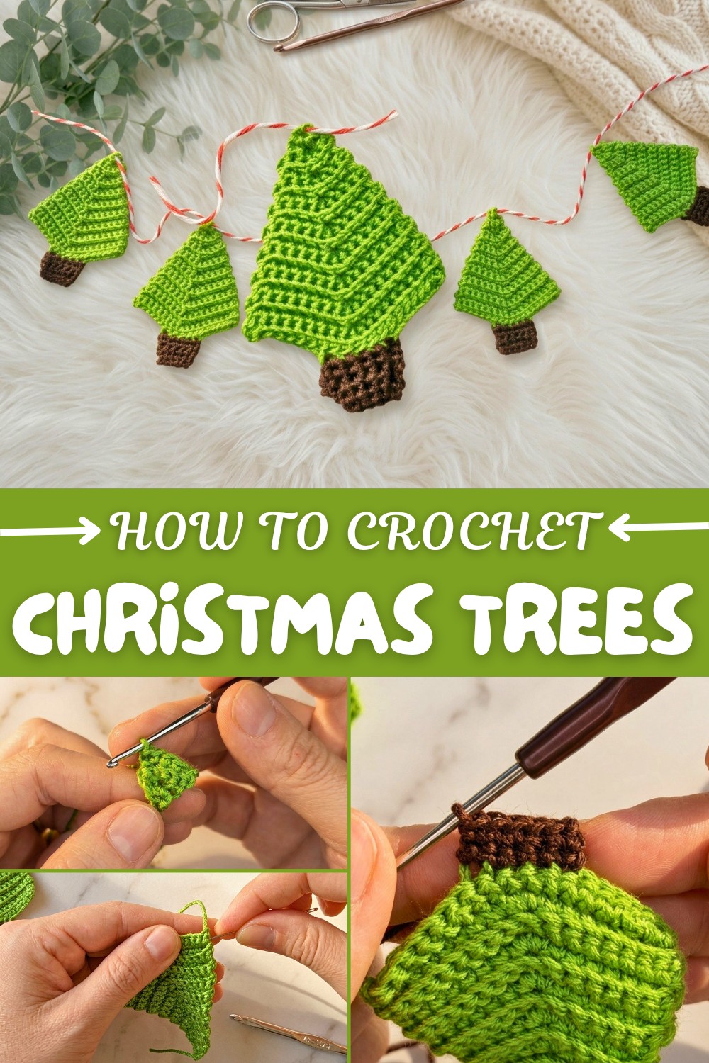 Easy Crochet Christmas Trees Pattern