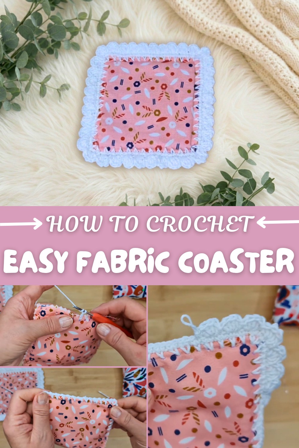 Easy Crochet Fabric Coaster Pattern