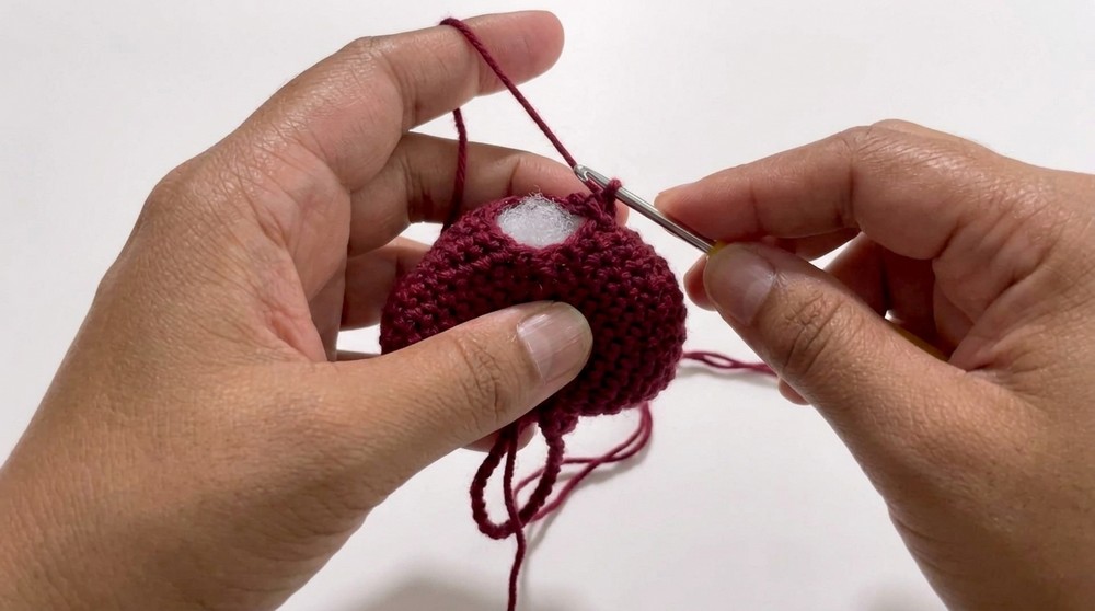 Easy Crochet Heart Keyring Pattern 5