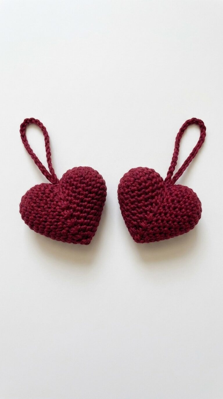 Easy Crochet Heart Keyring Pattern 6