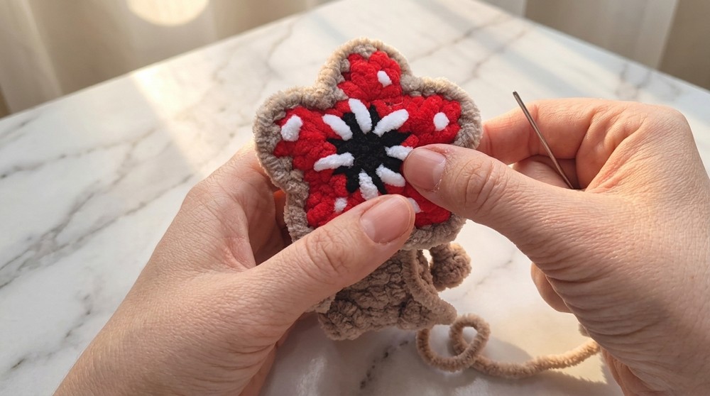 Easy Crochet Mini Demogorgon Pattern 6