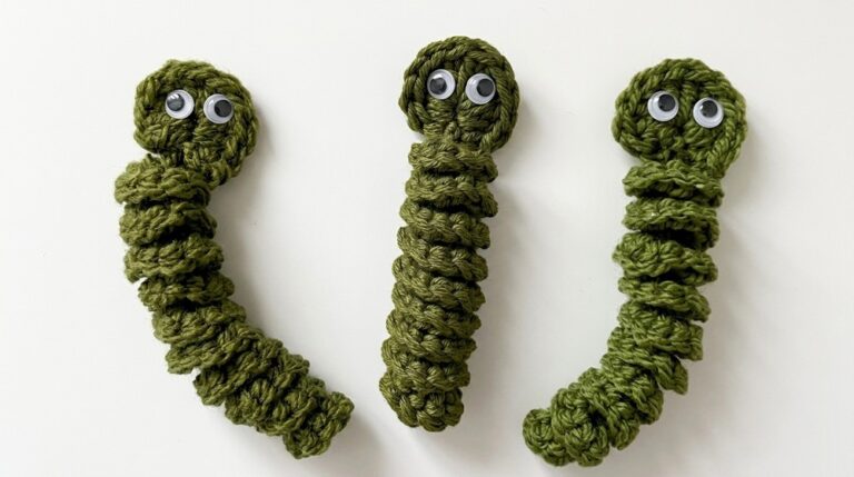 Easy Crochet Worry Worm Pattern 5