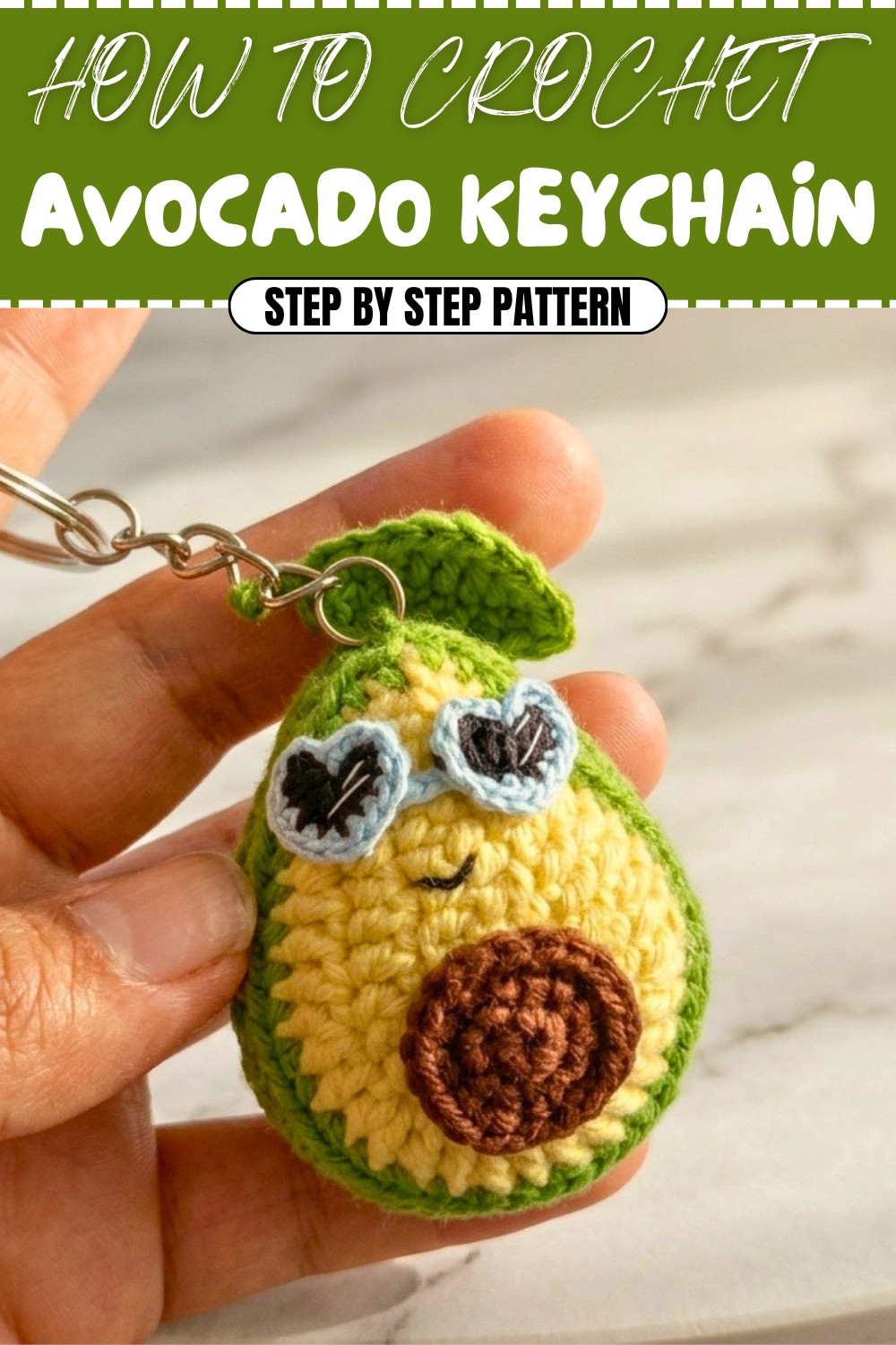 Free Crochet Avocado Keychain Pattern