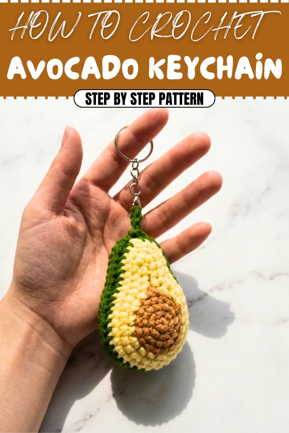 Free Crochet Avocado Keychain Pattern