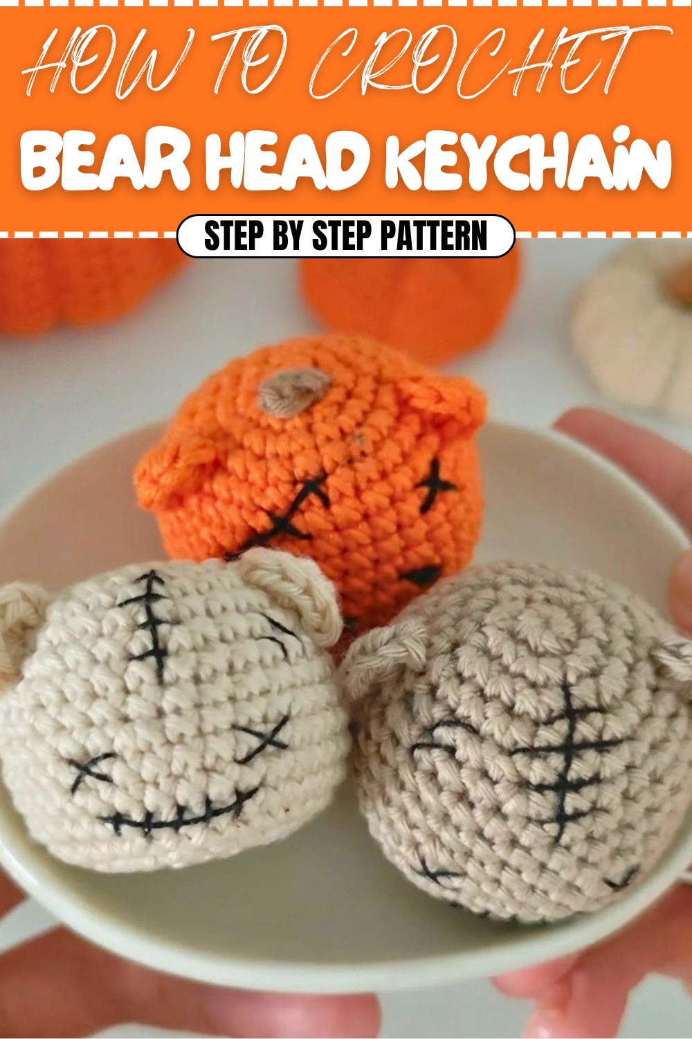 Free Crochet Bear Head Keychain Pattern
