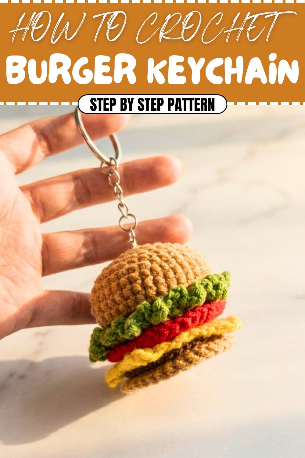Free Crochet Burger Keychain Pattern