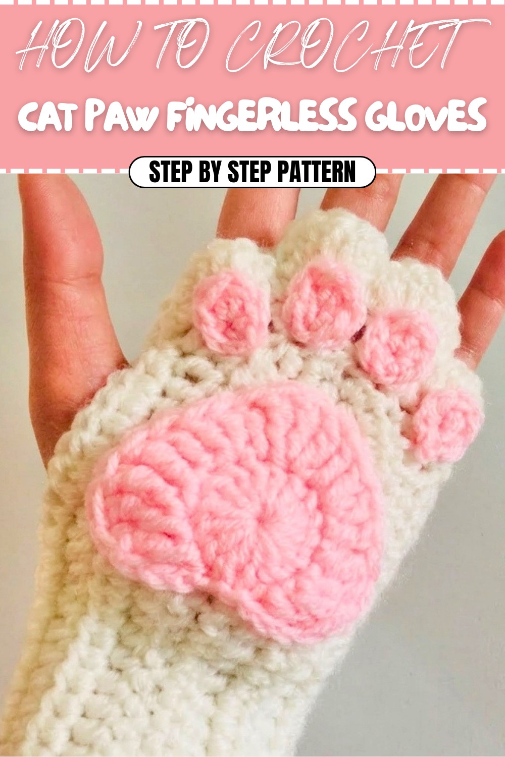 Free Crochet Cat Paw Fingerless Gloves Pattern