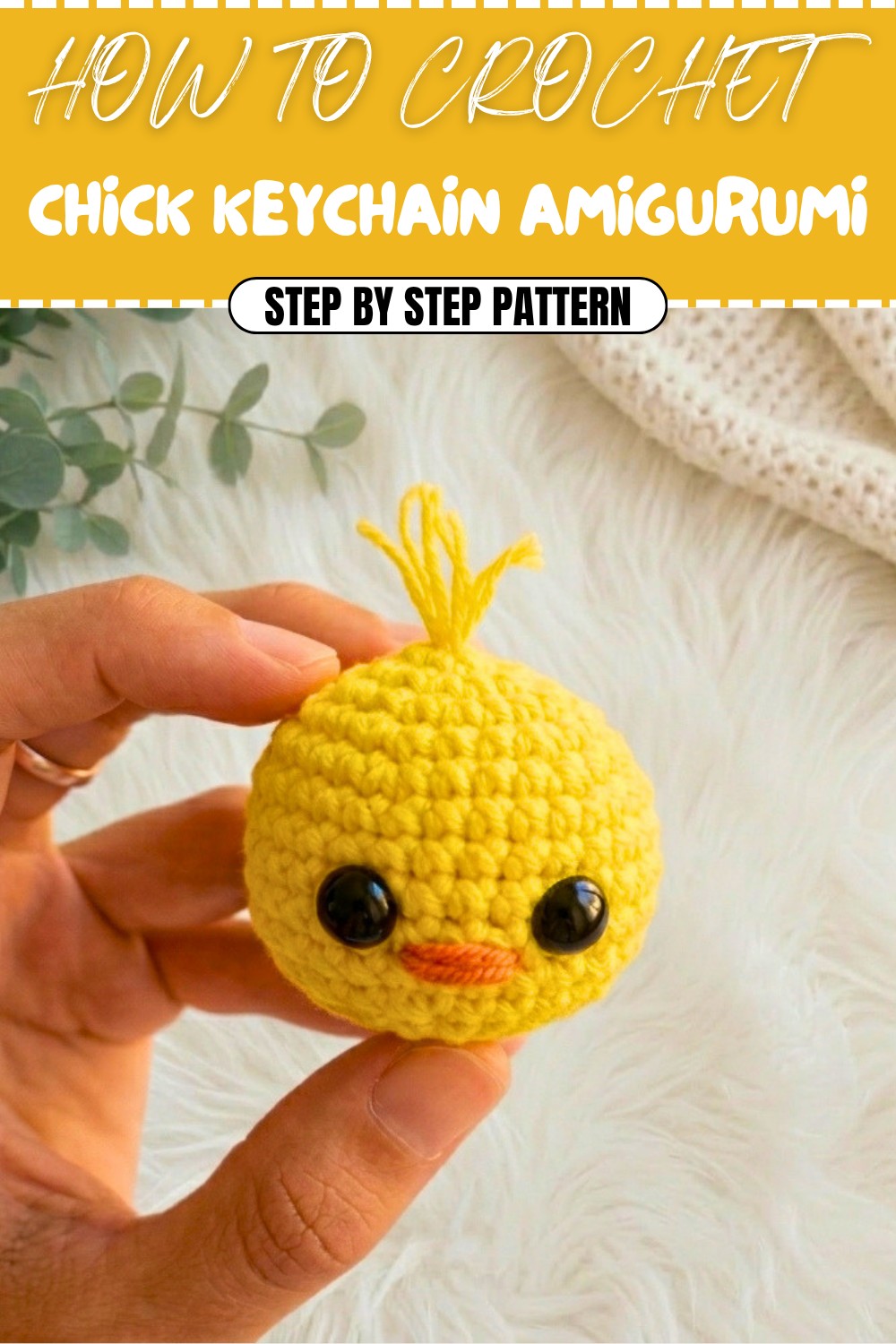 Free Crochet Chick Keychain Amigurumi Pattern
