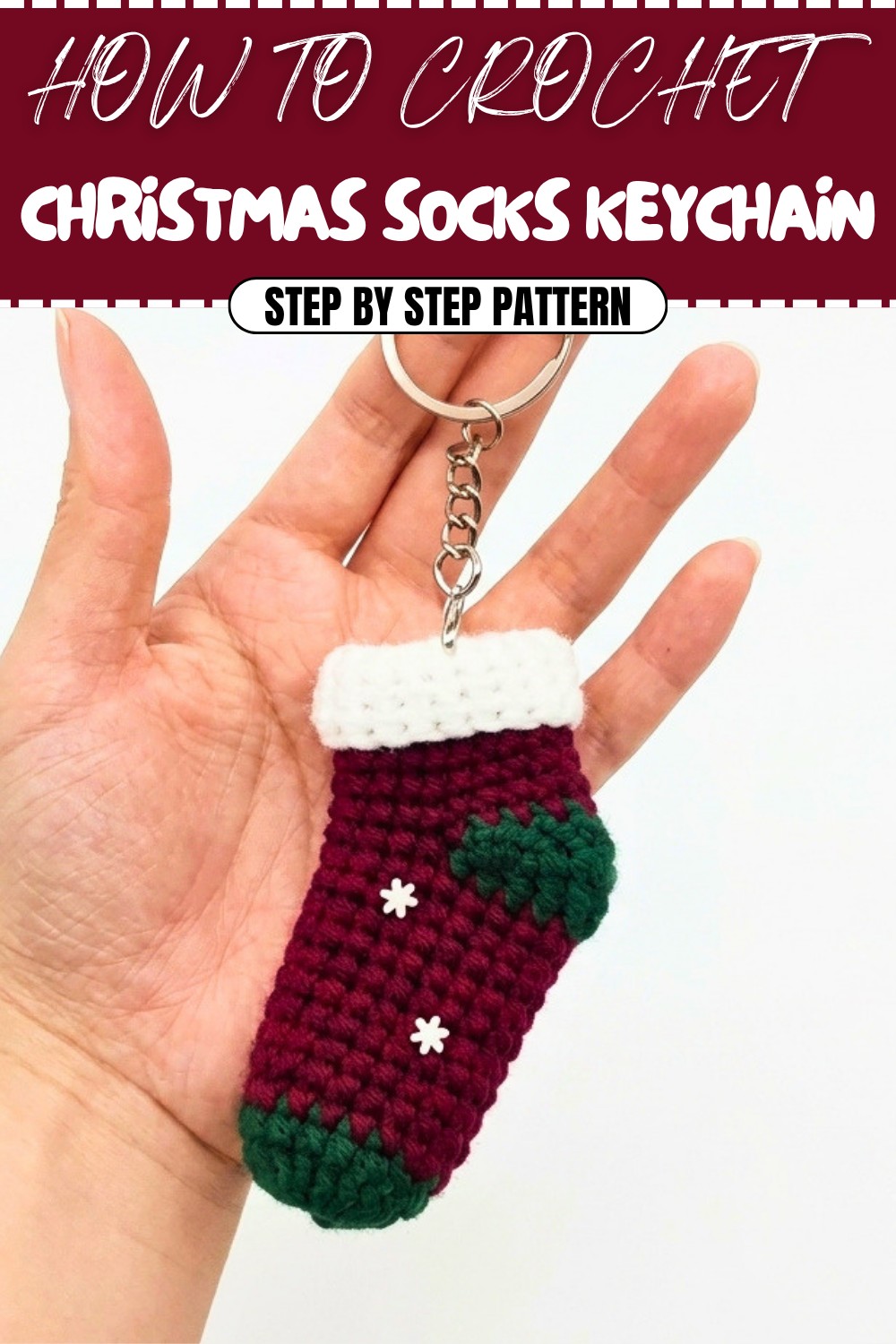 Free Crochet Christmas Socks Keychain Pattern