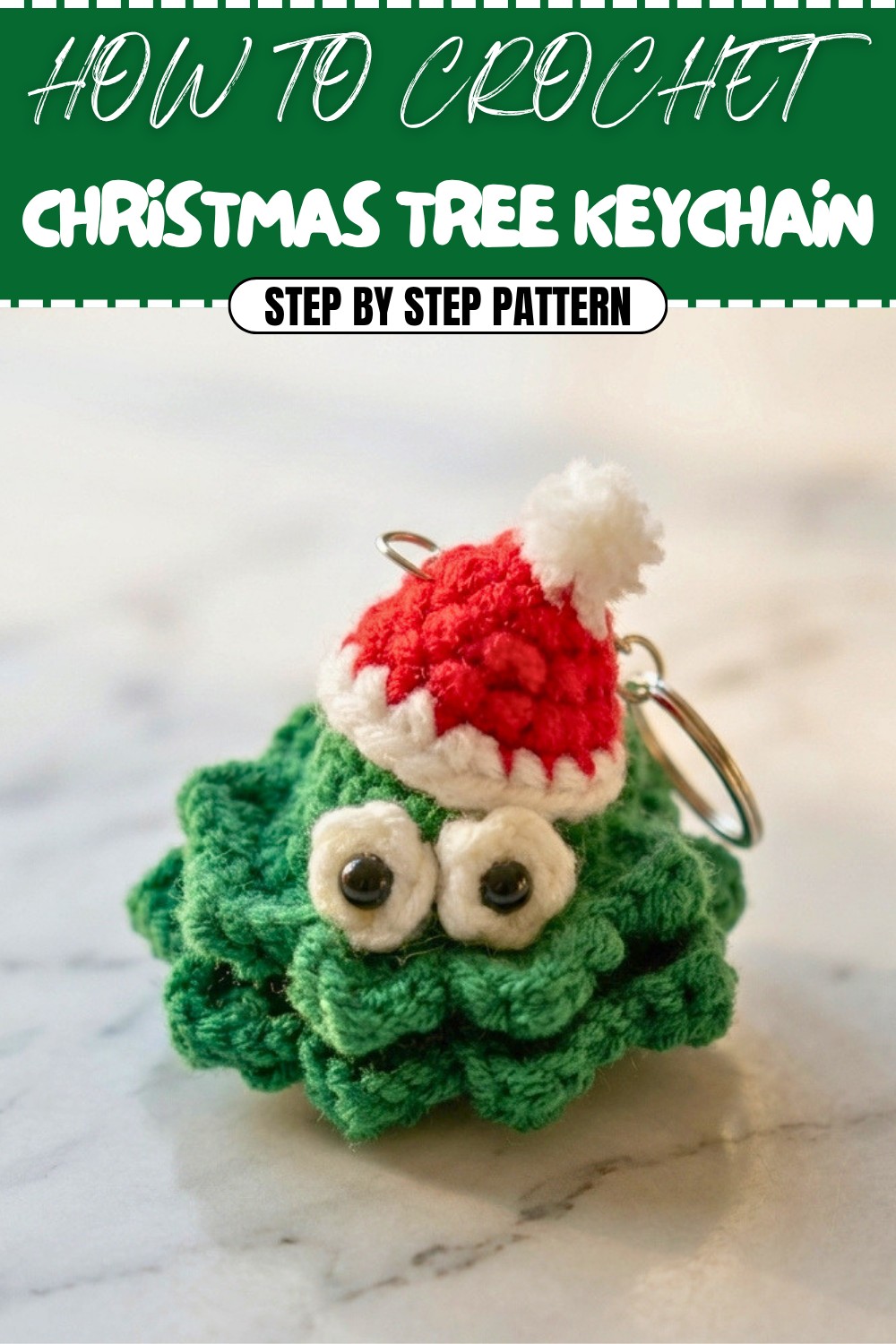 Free Crochet Christmas Tree Keychain Pattern
