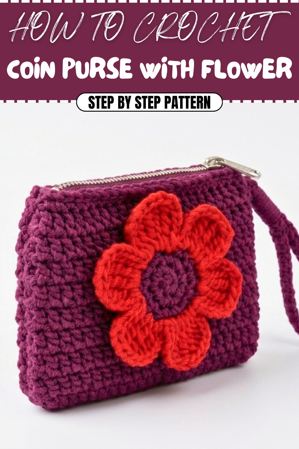 Free Crochet Coin Purse With Flower Pattern