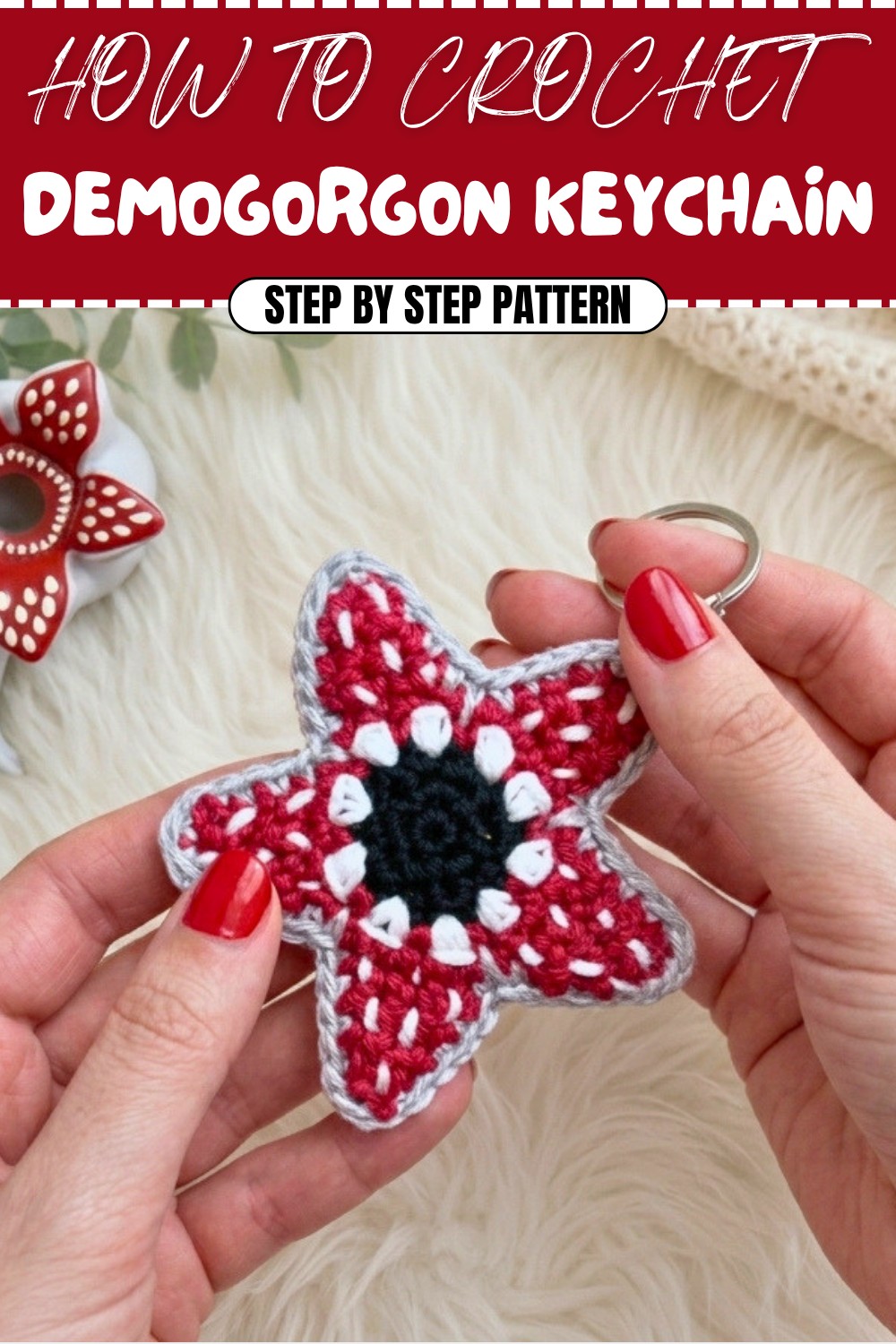 Free Crochet Demogorgon Keychain Pattern