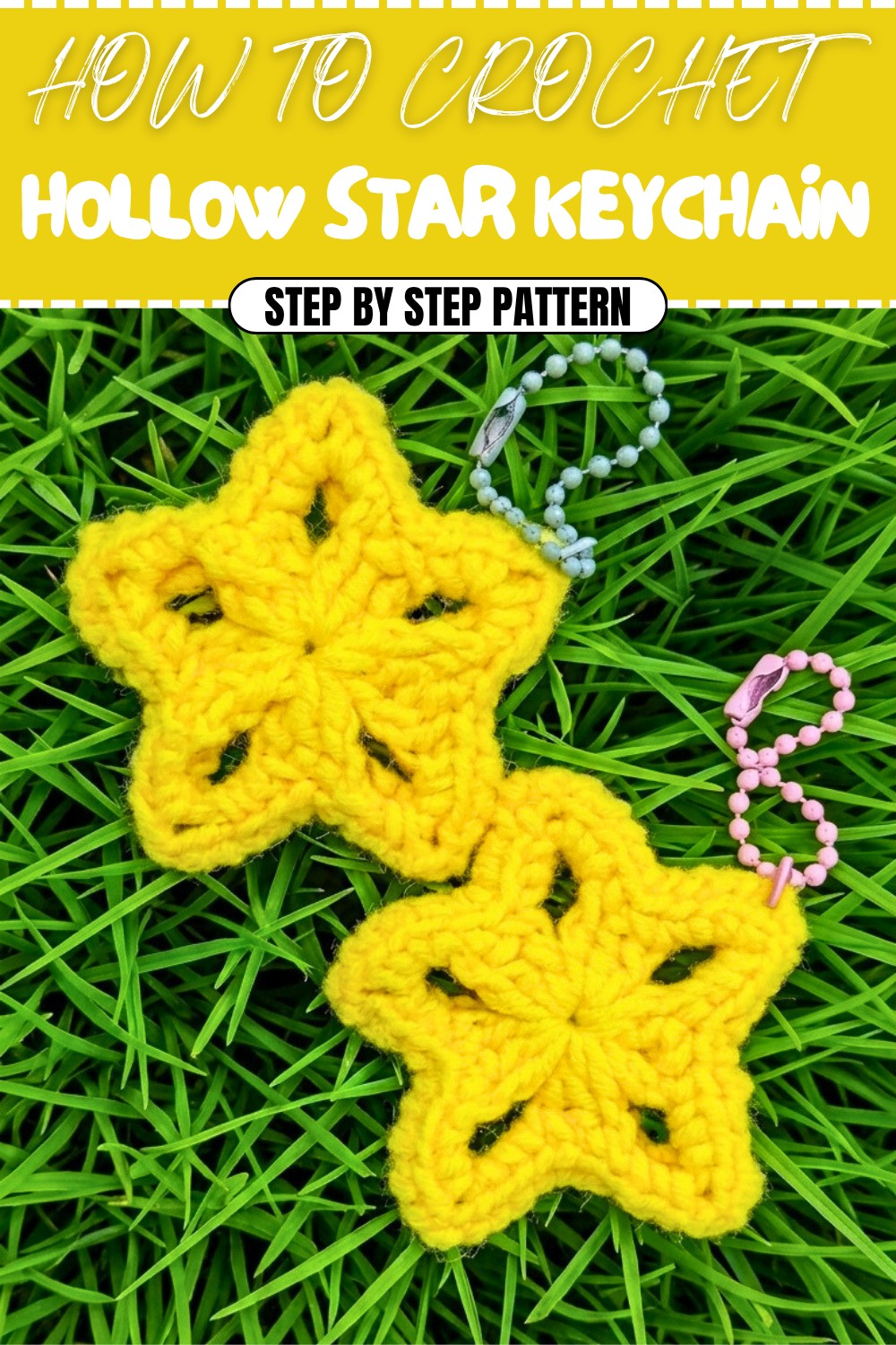 Free Crochet Hollow Star Keychain Pattern