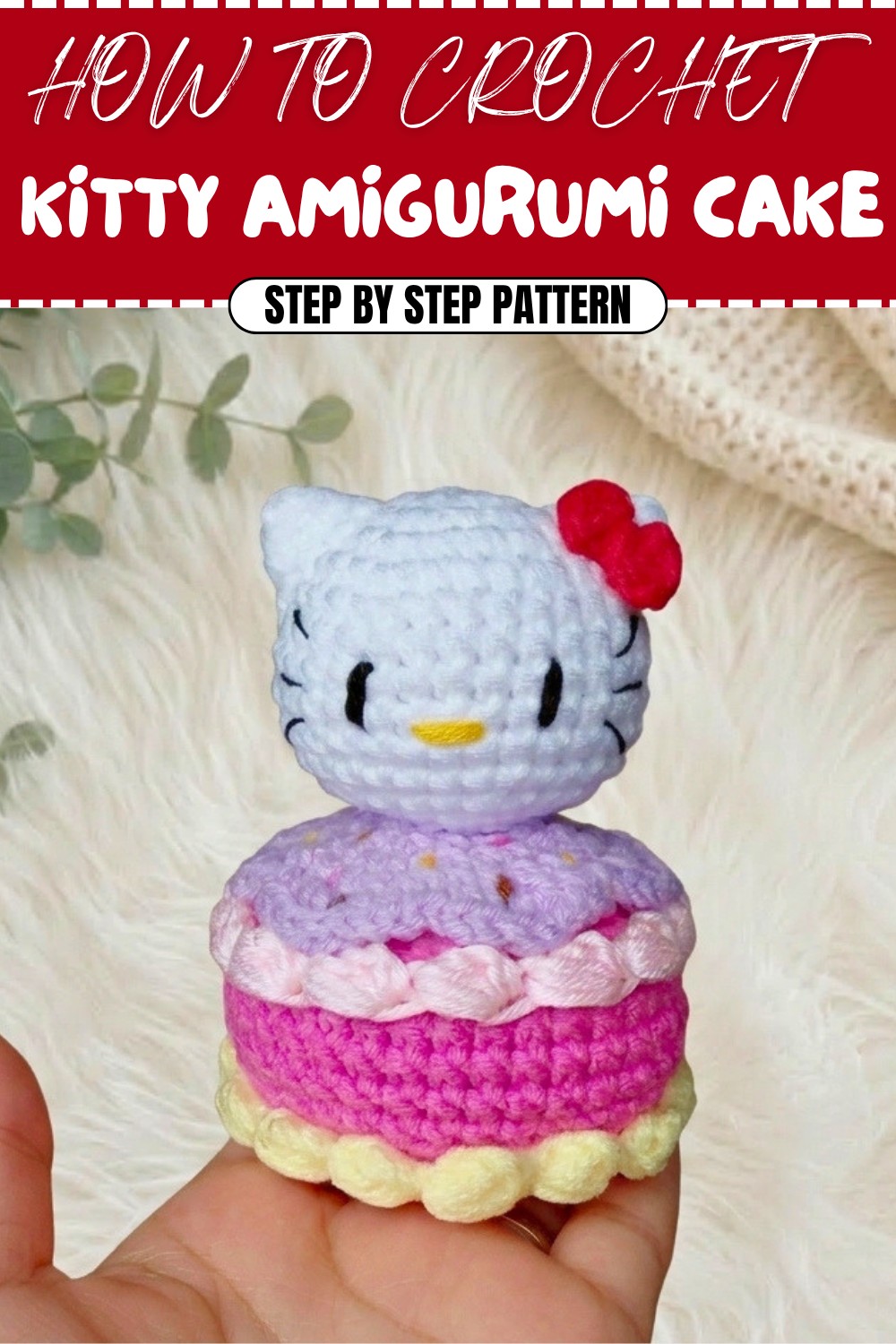 Free Crochet Kitty Amigurumi Cake Pattern