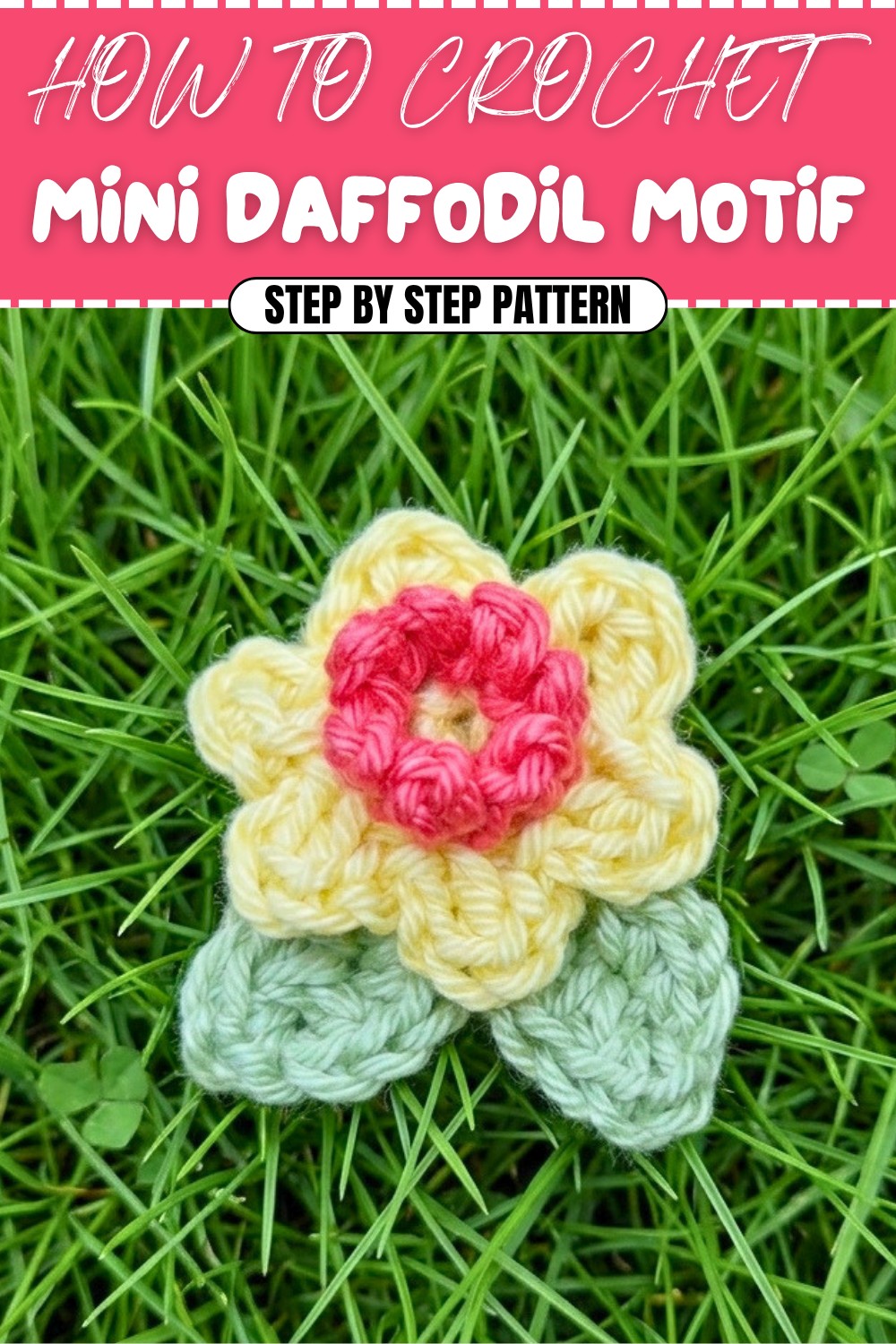 Free Crochet Mini Daffodil Motif Pattern