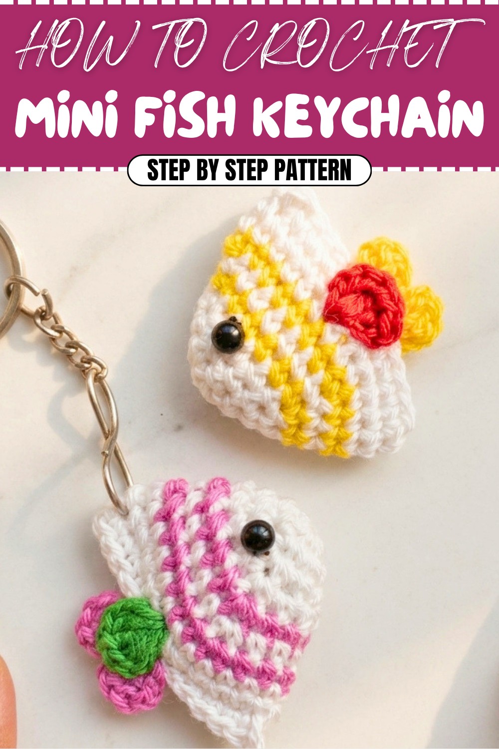 Free Crochet Mini Fish Keychain Pattern