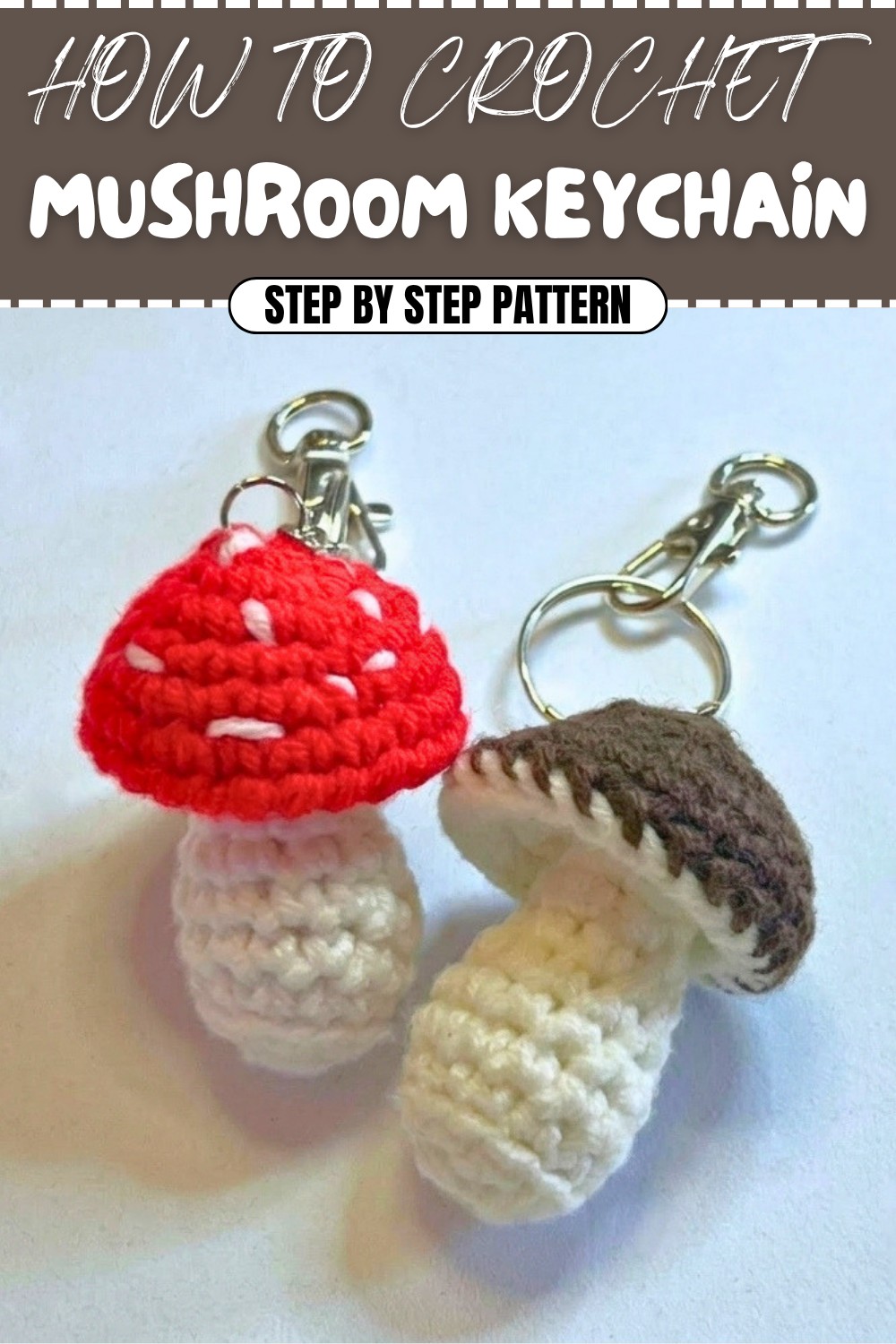 Free Crochet Mushroom Keychain Pattern
