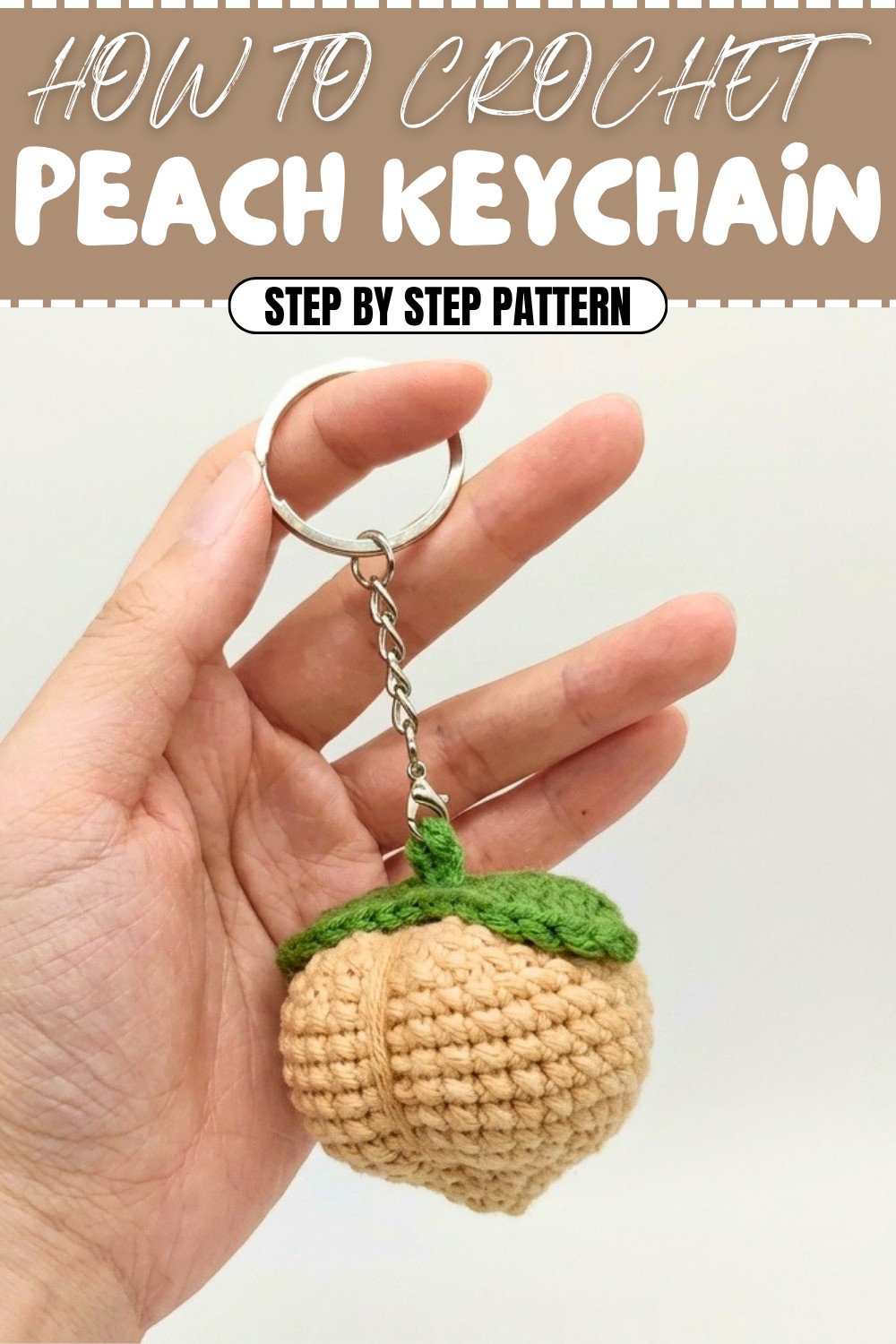 Free Crochet Peach Keychain Pattern