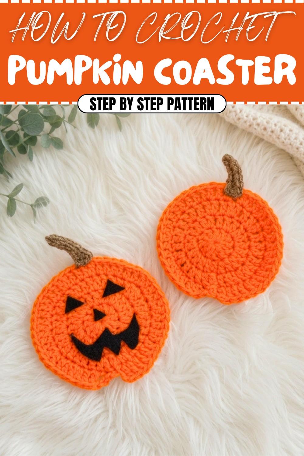 Free Crochet Pumpkin Coaster Pattern