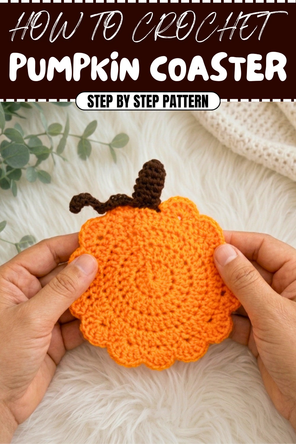 Free Crochet Pumpkin Coaster Pattern