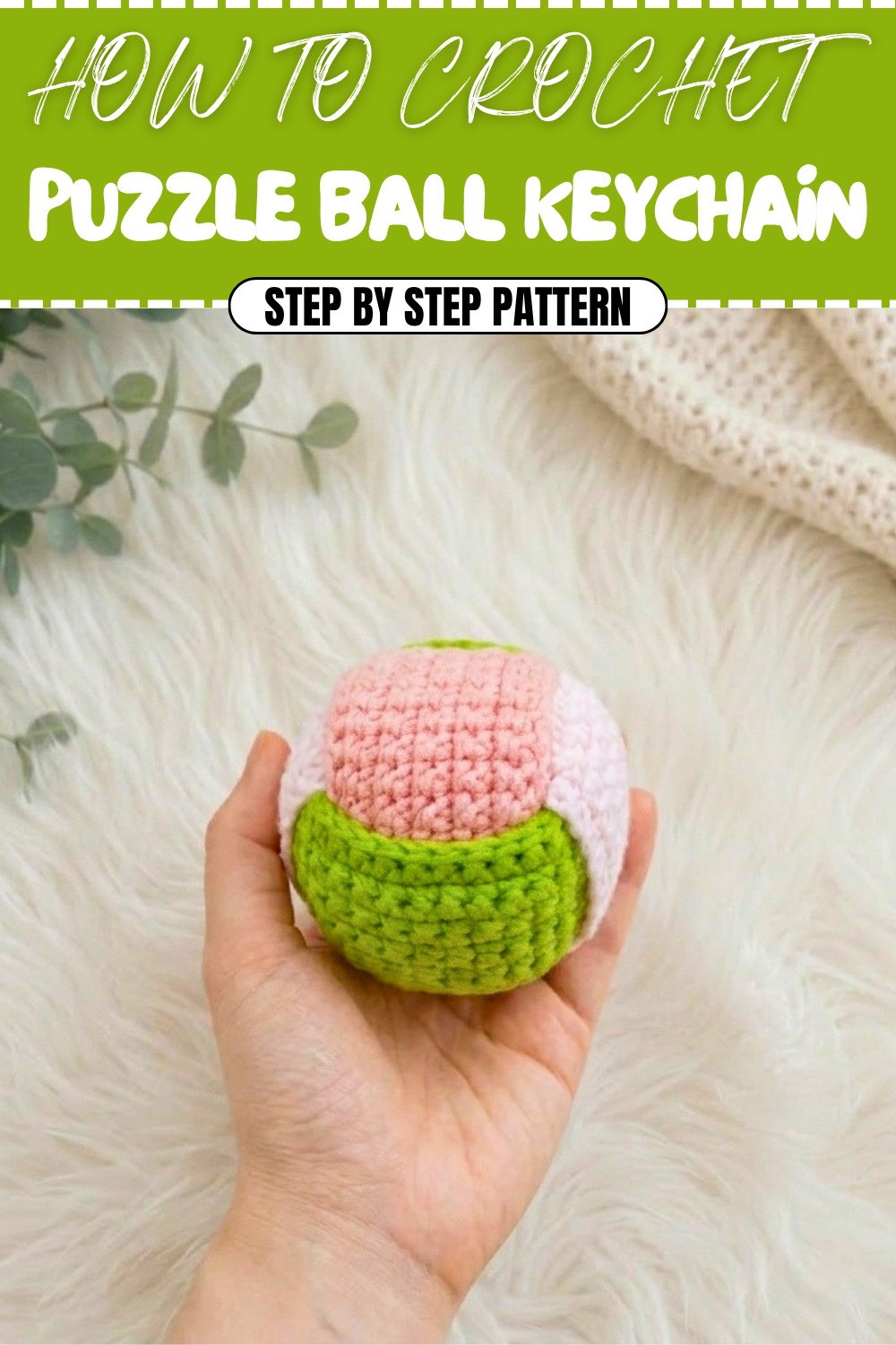 Free Crochet Puzzle Ball Keychain Pattern
