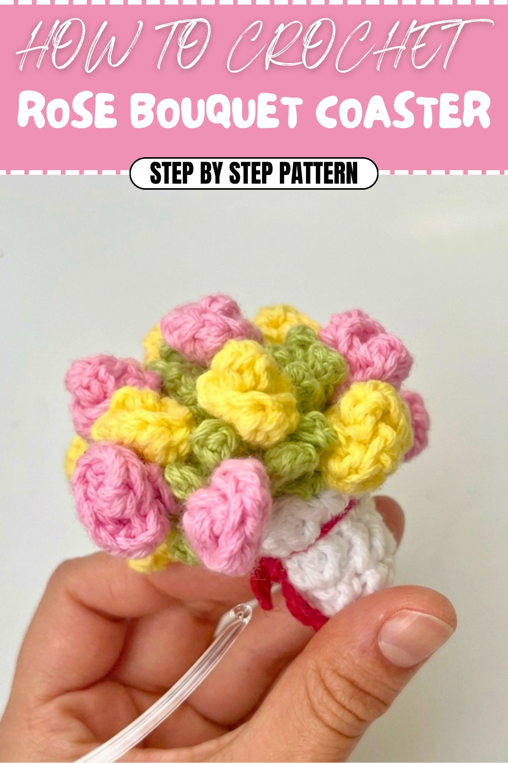 Free Crochet Rose Bouquet Coaster Pattern