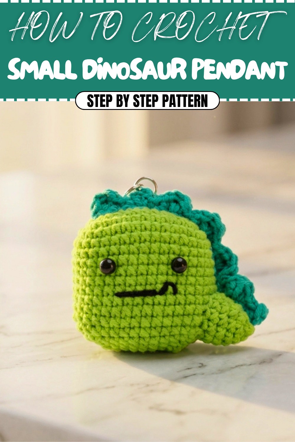 Free Crochet Small Dinosaur Pendant Pattern