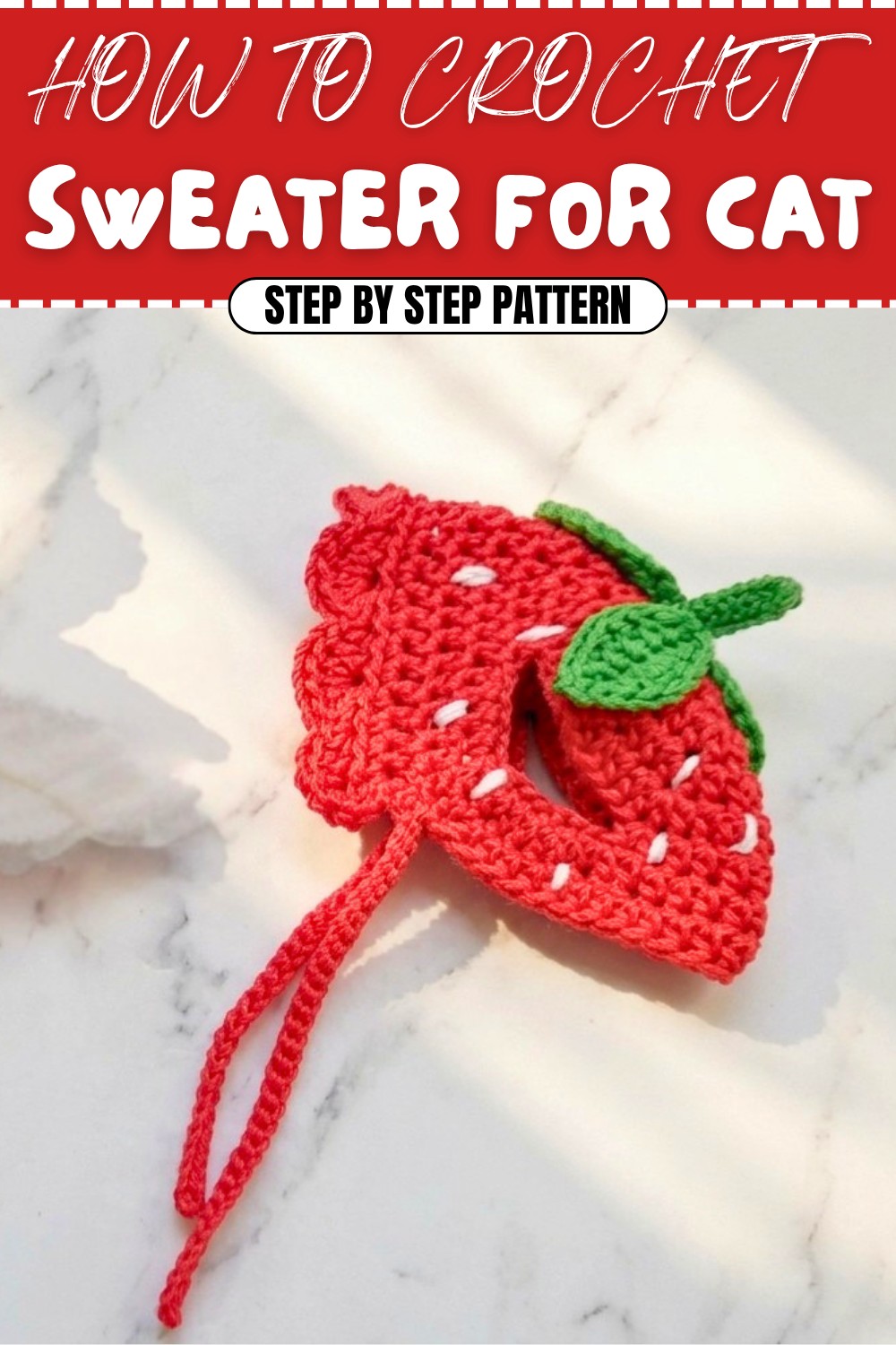 Free Crochet Strawberry Cat's Hat Pattern