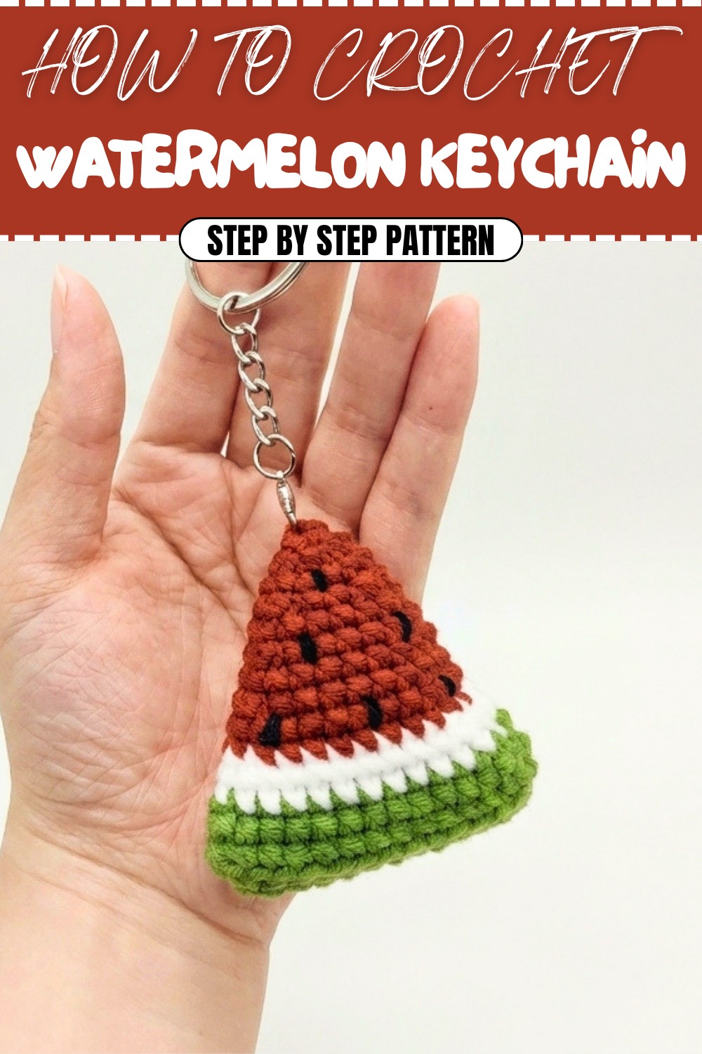 Free Crochet Watermelon Keychain Pattern