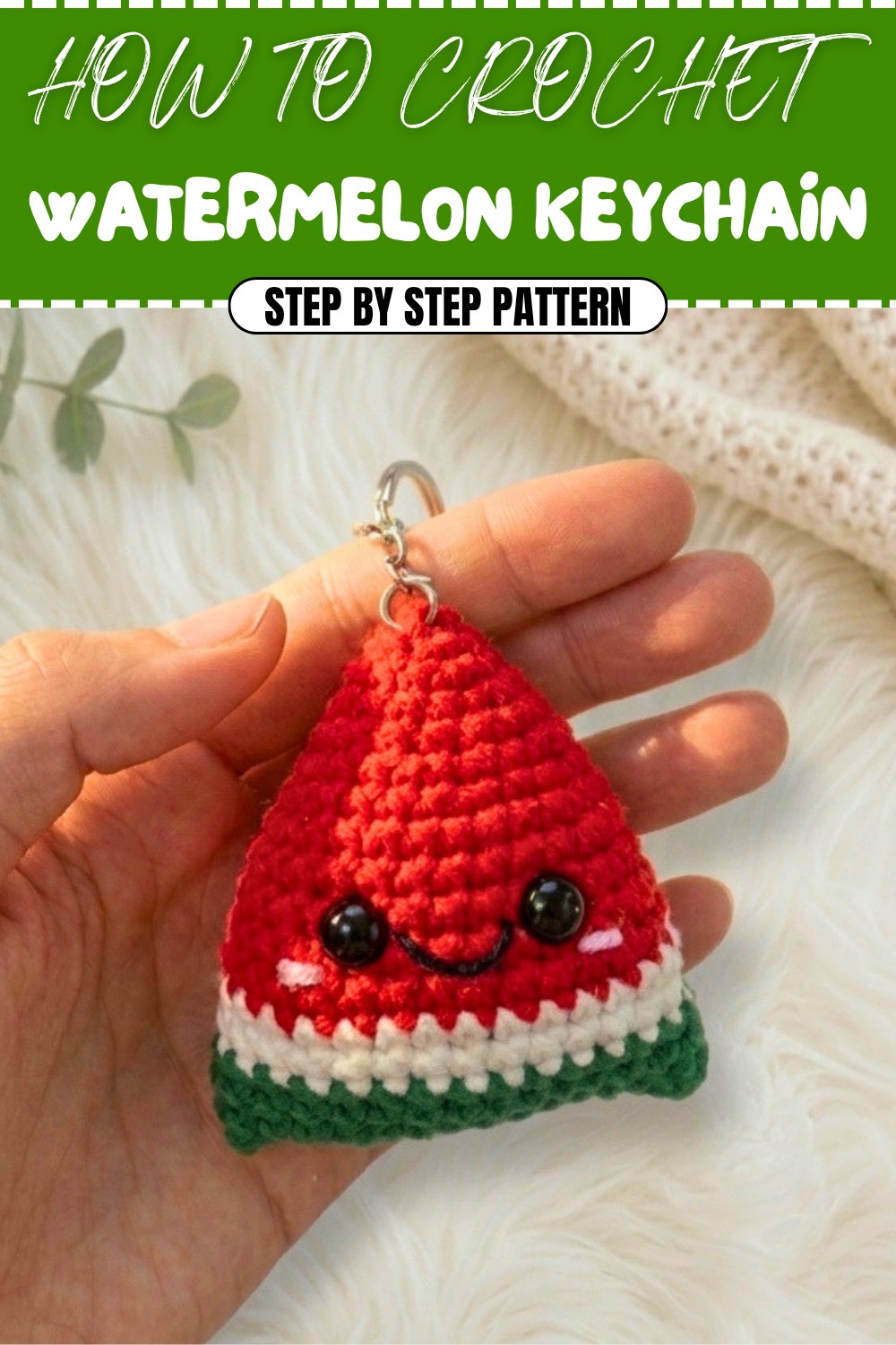 Free Crochet Watermelon Keychain Pattern