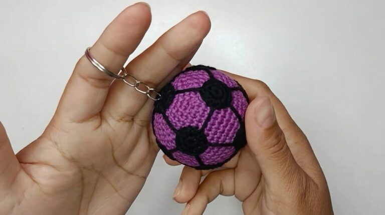 Quick Crochet Football Keychain Pattern 7