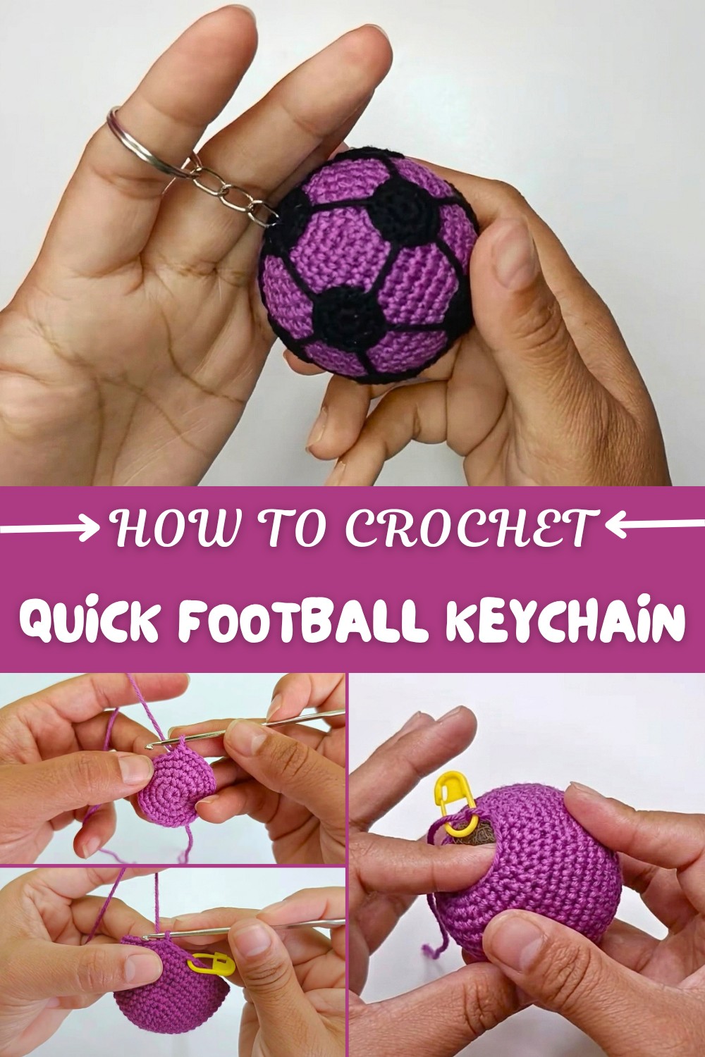 Quick Crochet Football Keychain Pattern
