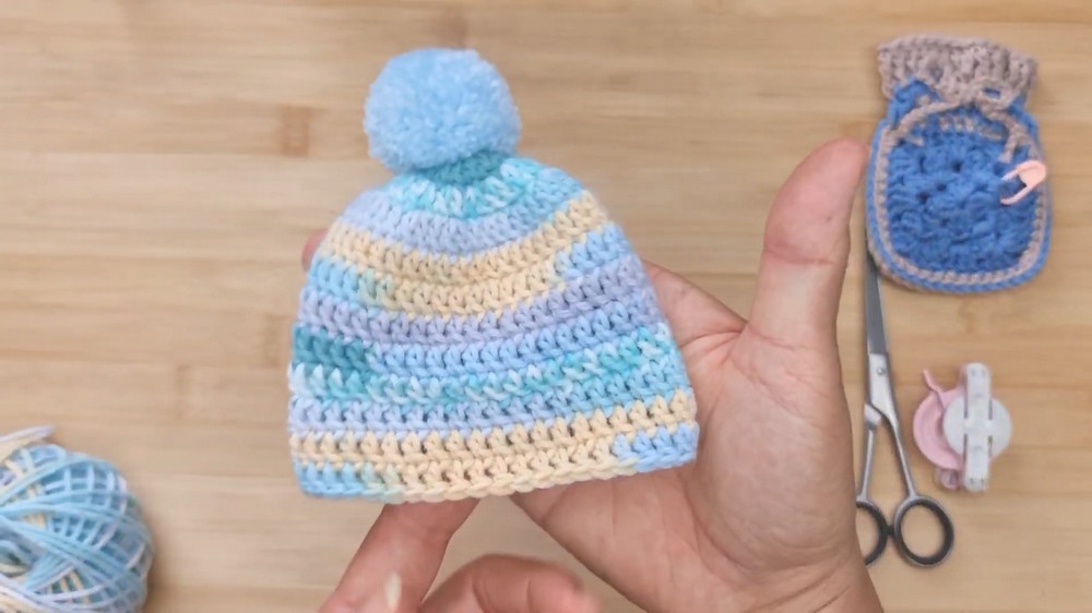 Quick Crochet Preemie Beanie Pattern 5