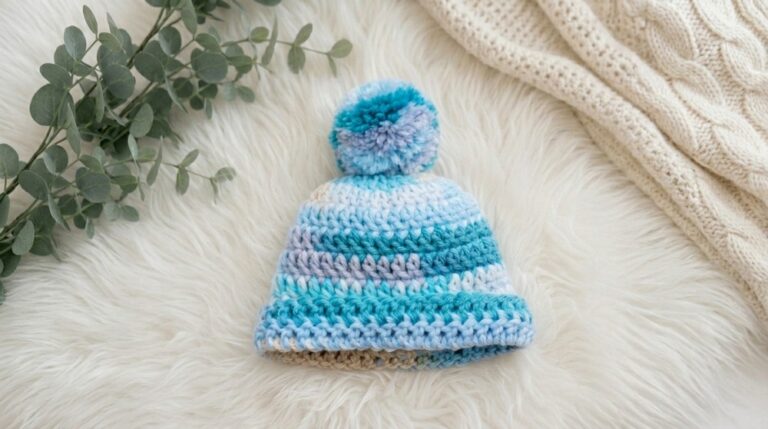 Quick Crochet Preemie Beanie Pattern 6