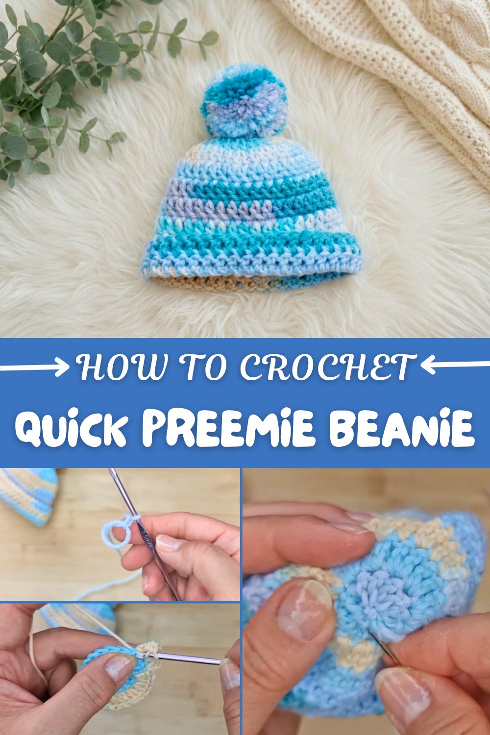 Quick Crochet Preemie Beanie Pattern