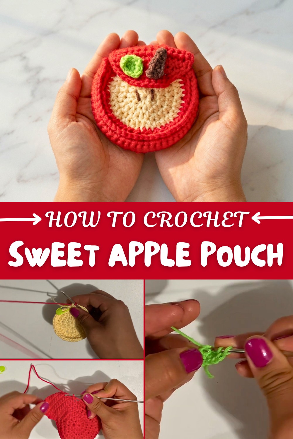 Sweet Crochet Apple Pouch Pattern