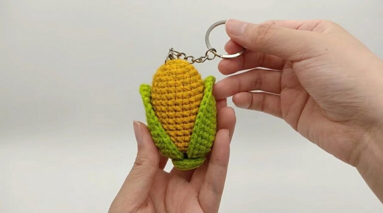 Sweet Crochet Corn Keychain Pattern 6