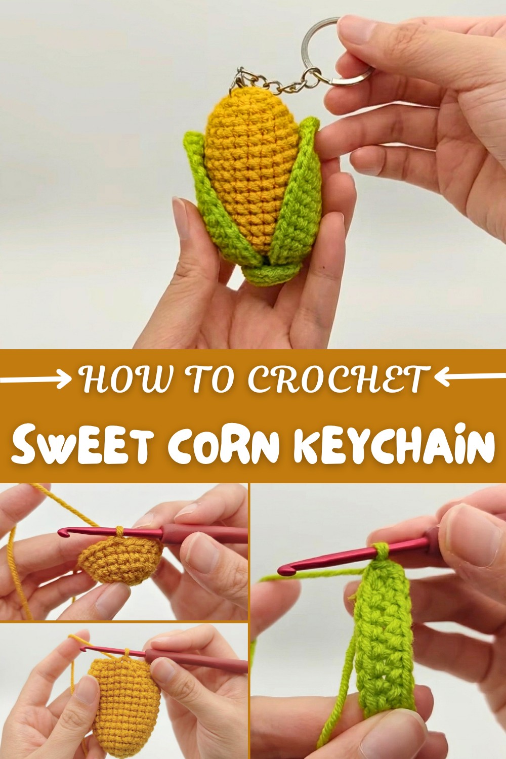 Sweet Crochet Corn Keychain Pattern