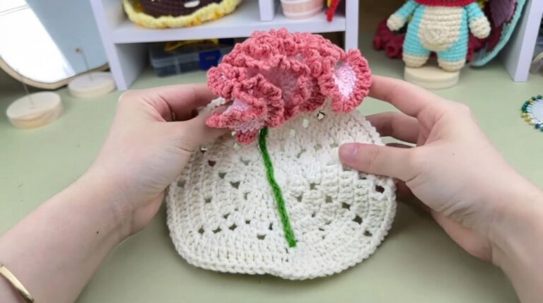 Beautiful Crochet Flower Mat Pattern 6