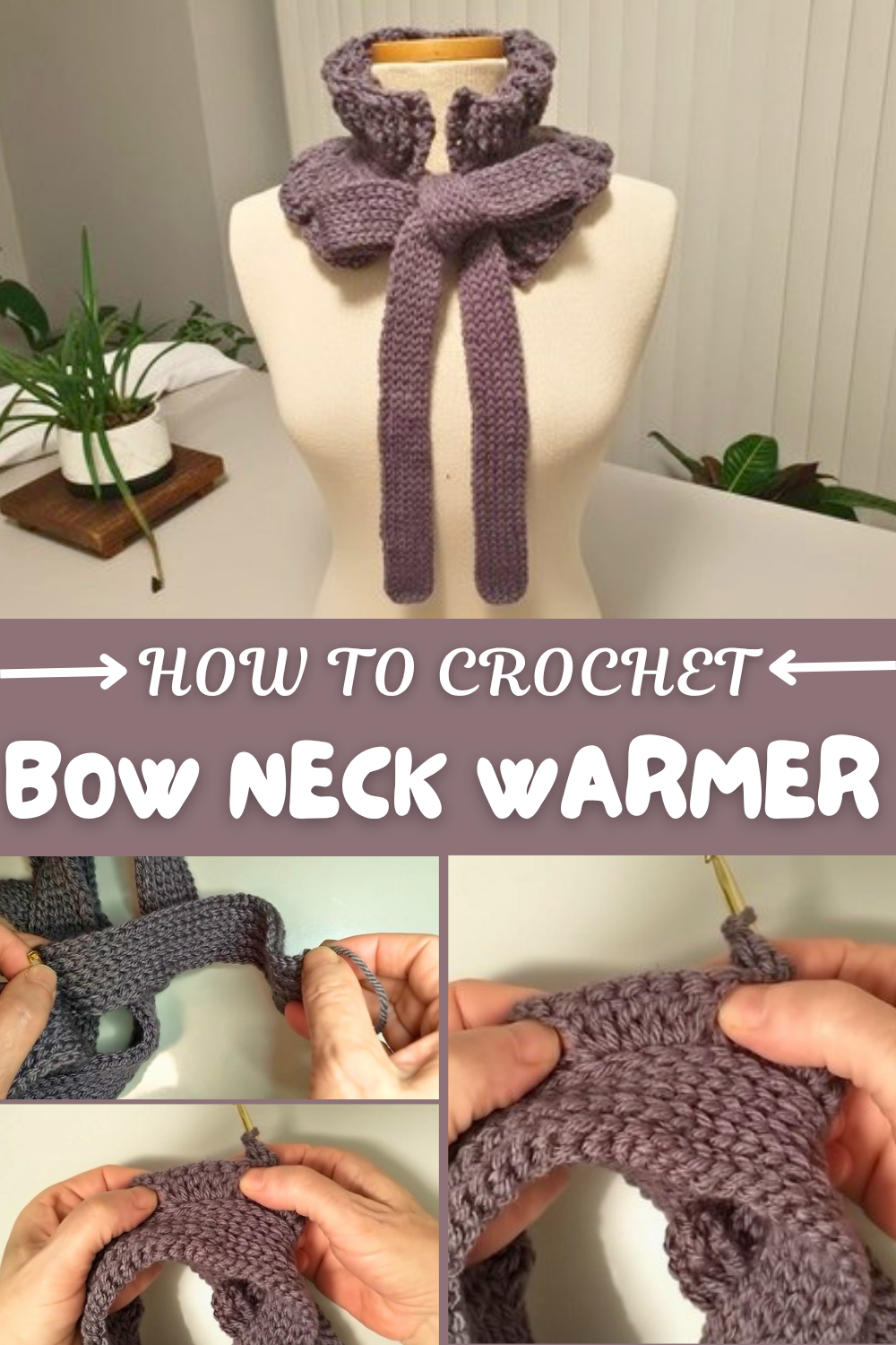 Crochet Bow Neck Warmer
