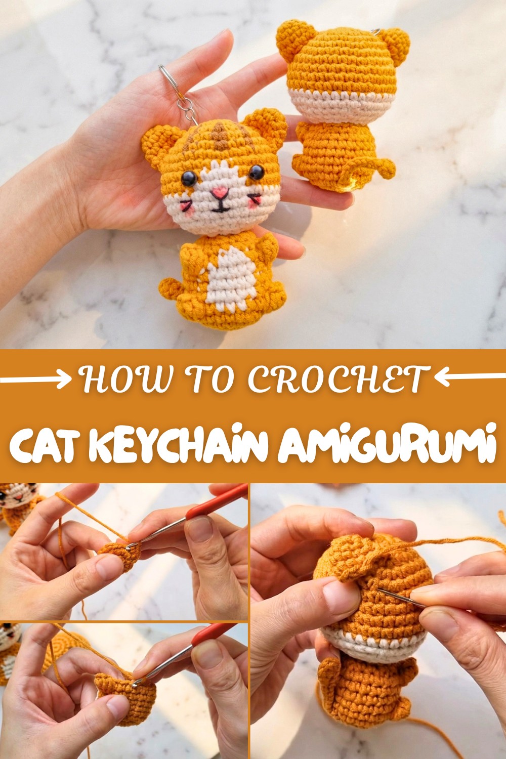 Crochet Cat Keychain Amigurumi Pattern