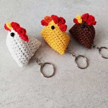 Crochet Chicken Keychains Pattern 6