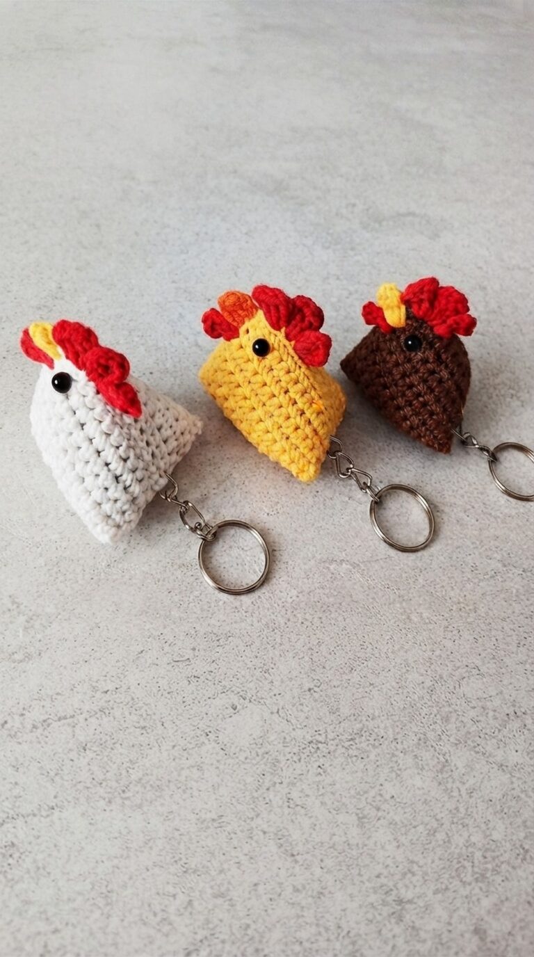 Crochet Chicken Keychains Pattern 6