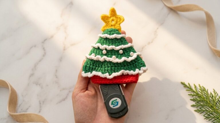 Crochet Christmas Tree Keychain Pattern 7